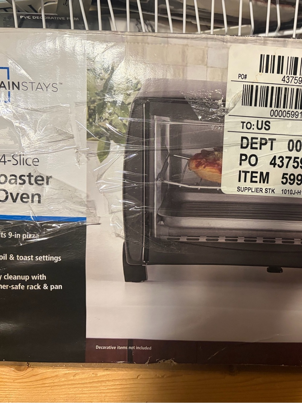 Mainstays Black Countertop Toaster Oven with Glass Door